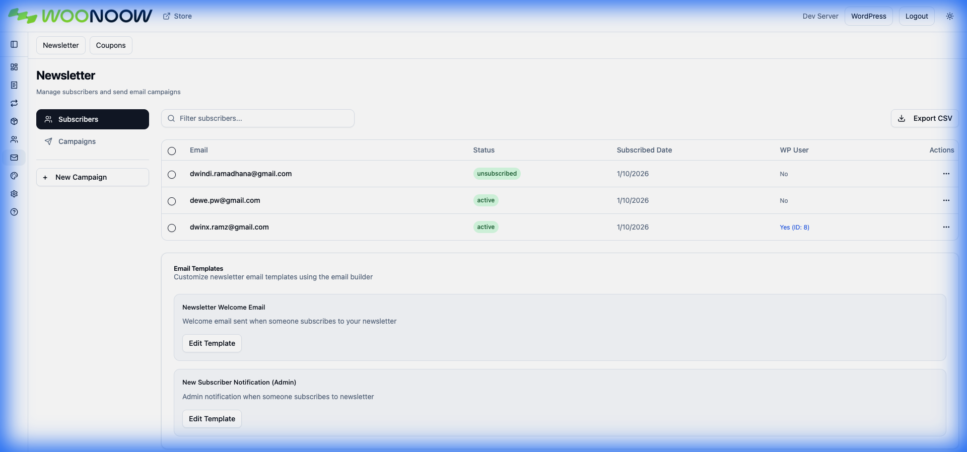 Newsletter Dashboard